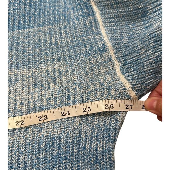 Pistola Eva Cropped Crewneck Pullover Sweater Stripe Distressed Salted Blue, M - Picture 4 of 8